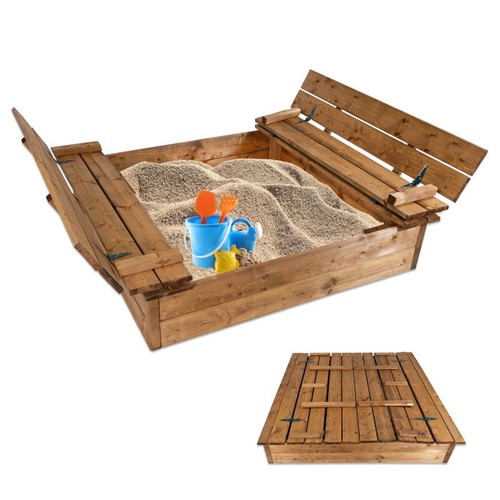 Sandkasten holz 115x114cm mit - sandkasten,