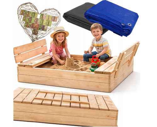Sandkasten mit abdeckung 120 - mit,