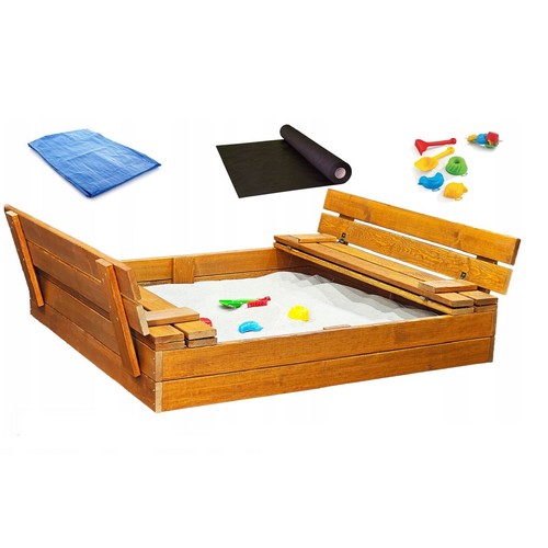 Sandkasten aus holz mit - aus,